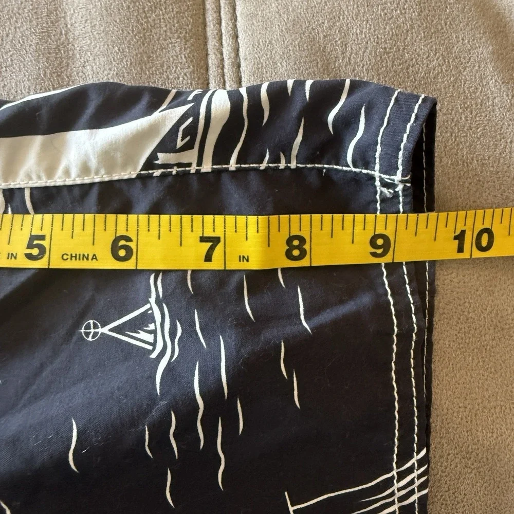 Ralph Lauren Polo Mens 36 Navy Nautical Swim Trunks Board Shorts‎ Sailboats Surf